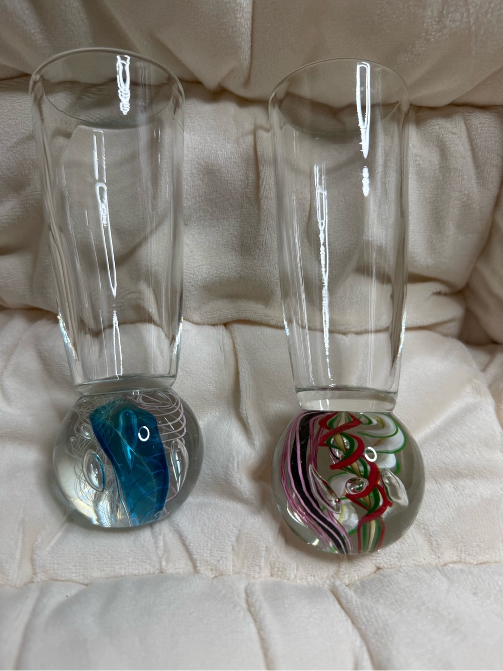 2 Michael Egan Green Mountain Marble Cordial Glasses Originally $70 Each Signed
